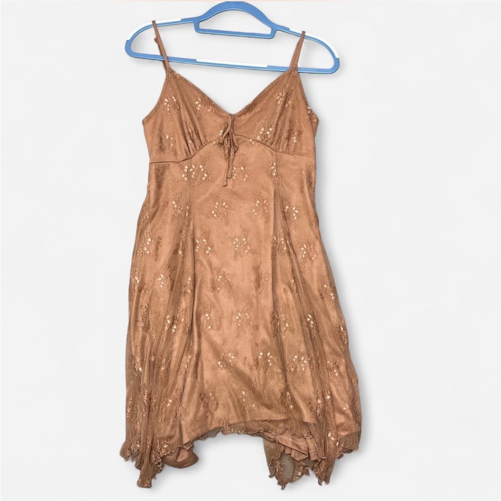 Chic Tan Spaghetti Strap Dress